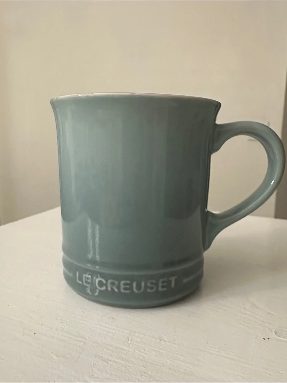 Le Creuset Vancouver Mug in the color Sea Salt. 14 oz